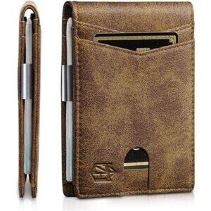 Slim Wallet for Men Gifts 12 Card Slots ID Window With Money Clip